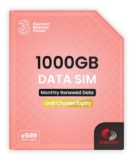 EXCLUSIVEThree 1000GB Preloaded 5G Data SIM per month – Loaded Each Month Until February 2028 with code (Business)