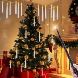 EXTSUD LED Floating Candles with Remote Control Magic Wand – Battery Operated, Pack of 12