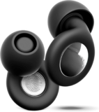 Ear Plugs for Sleep, Noise Cancelling Earplugs for Sleeping, Soft Reusable Silicone Hearing Protection for Sleeping, Snoring, Concerts, Travel, Work, 4 Ear Tips in XS/S/M/L – Black