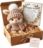 Easter Plush Knitted Bunny Gift, Handmade Soft Stuffed Pocket Toy, Handmade Mini Bunny Hug, Charming Easter Decor Ornament in Giftable Box, Heartfelt Sweet Present for Friends Family