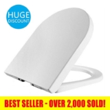 EcoSpa D Shape Toilet Seat in White Soft Close Quick Release Anti-Bac Top Bottom Hinges storemanagers