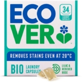 Ecover Bio Washing Capsules – Laundry Capsules/Tablets – Laundry Detergent with Clean and Fresh Lilac & Rescued Rose Scent, 1x Pack of 34