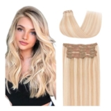 Elailite Clip-in Hair Extensions, Real Human Hair, 14in, Ash Blonde