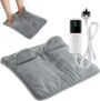 Electric Foot Warmer, Electric Heating for Cold Feet with 9 Heat Settings, 4 Timer, Soft Plush Electric Heat Pad with LCD for Foot, Back and Full Body for Women Men, Machine Washable(Gray)