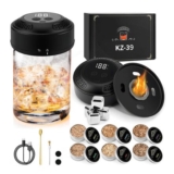 Electric Whiskey Smoker Kit 6 Wood Chips 5 Color Lights
