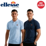 Ellesse Velorian Heritage 2 Mens Polo Shirt (Light Blue/ Navy) W/Code