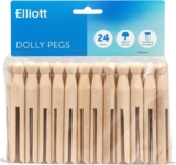 Elliott Traditional Beechwood Dolly Pegs, Pack of 24