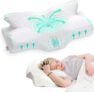 Elviros Cervical Memory Foam Pillow, Ergonomic Neck and Shoulder Support Pillow for Side/Back/Stomach Sleepers with Removable Cover (White)