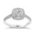 Engagement Ring 9ct White Gold Double Halo 0.50ct Diamond Ring