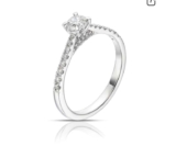Engagement Ring The Forever Diamond Platinum Solitaire Shoulder Detail 0.50ct Diamond Ring