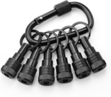 Enhanced Non-Slip Bit Holder Key Chain 6pc, Drill Bit Holder for 1/4 Inch Hex Shank Bits, Bit Holders for Impact Driver Drill Bit Extension (Black)