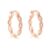 Estrellique Rose Gold Sterling Silver Twisted Hoop Earrings CZ