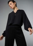 Et Vous Black Notch Neck Blouse