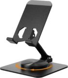 Euqvunn Stable Base Phone Stand – Height Adjustable, 360 Free Rotation Holder for All Mobile Phones & Tablets, black