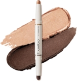 Exmiloo Double-Ended Waterproof Eyeshadow Stick, Smudge-Proof, Transfer-Resistant Cream Eyeshadow with Shimmer Finish, High-Pigment, Long-Lasting for Everyday or Bold Makeup, Bronze Glow