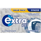 Extra Ice Peppermint Sugar Free Chewing Gum, 5 x 10 Pieces (S&S £1.31)