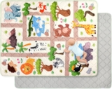 Extra Large Baby Play Mat for Floor 150×180 cm,Thick Playmats for Babies Kids Toddler,Soft Non-Slip Mat for Crawling & Playing,Machine Washable Portable Playpen Mat Pad for Tummy Time,Zoo