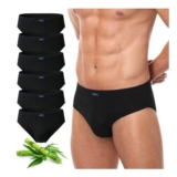 FALARY Bamboo Mens Underwear Pack 6 Black Size S