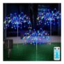 FANSIR Solar Garden Lights, 3-Pack, Remote, 8 Modes, Multicolor