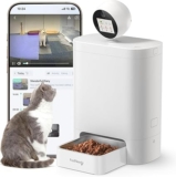FEELNEEDY Automatic Cat Feeder with Camera, 2K 360 PTZ Night Vision & 2-Way Audio, 2.4G/5G Food Dispenser, IPS Display & APP Control Timer, 5.5L Smart Video Recording Pet Feeder for Cats/Dogs