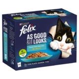 FELIX As Good As it Looks Ocean Feasts Wet Cat Food 12x85g (£2.62 voucher Max S&S)