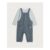F&F Baby 2-Piece Stripe Print Bodysuit & Dungarees Set in Grey (0 – 3 Months)
