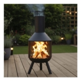 FREE P&P – Wood Burning Fire Pit Chimney Patio Heater Black