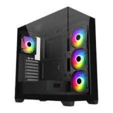 FSP M340 Tempered Glass Mid Tower PC Gaming Case with 4x 120mm ARGB Fans Black