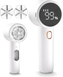 Fabric Shaver, Electric Lint Remover, Rechargeable Lint Shaver, Sweater Defuzzer to Remove Pilling, Battery Operated, 6-blade, 3-speed with LED Display for Clothes, Upholstery, Furniture