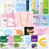 Face Mask Skincare Set,24 Pcs Pamper Gifts for WomenGifts – Skincare Set with Face Mask,&Cream,Lip Masks,Eye Patch,Care Package Gift Sets for Women Girlfriend,Moisturising,Nourish (Multiset 24PCS)
