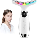 Face Massager Facial Lifting Device: 45C Heating EMS Microcurrent with 7 Colors 3 Modes Electric Neck Beauty Massager Anti Wrinkle – Face Toning Firming Body Sculptor GuaSha Skin Tightening White