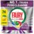 Fairy 30 Minute Miracle Platinum Plus Dishwasher Tablets, Fairy, 74 Capsules
