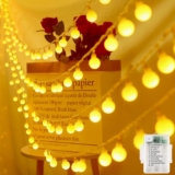 Fairy Lights Battery, 4M 40 LED Globe String Lights with 8 Lighting Modes, Fairy Light Battery for Indoor/Outdoor, Bedroom, Christmas, Halloween (Warm White)
