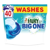 Fairy Non Bio The Big One PODS, Washing Liquid Laundry Detergent Capasules, 40 Washes, 2X Stain Removal,