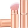 Falliny Retractable Kabuki Makeup Brush, Angled Travel Powder Blush Brush Foundation Makeup Brush with Cover for Blush, Sunscreen,Bronzer, Buffing, Concealer,Highlighter, Powder Cosmetics