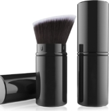 Falliny Retractable Makeup Brushes, Travel Angled Kabuki Powder Brush Portable Face Liquid Foundation Sunscreen Brush with Cover for Blending Liquid, Cream or Flawless Powder Cosmetics