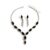 Faruodis Crystal Wedding Necklace and Earrings Set, Black