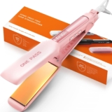 Faszin Professional Hair Straightener, 42 mm Wide Titanium Plates with Negative Ion Function, 30s Fast Heating, Real-time Temperature Display, 11 Adjustable Temperature Levels (130-230) – Pink