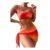 Fdsmall Womens 3-Piece Tie-Dye Bikini Set with Skirt, Orange