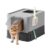 Feandrea Hidden Litter Box with Hood and Slide-out Tray