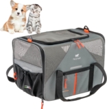 Ferplast Dog Carrier VOYAGER, Cat Carrier, Pet Carrier, Adjustable Handles and Shoulder Strap, Safety Belt, Double Side Opening, with Cushion, Max 15 kg, 45x30x h33 cm, Grey