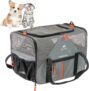 Ferplast Dog Carrier VOYAGER, Cat Carrier, Pet Carrier, Adjustable Handles and Shoulder Strap, Safety Belt, Double Side Opening, with Cushion, Max 15 kg, 45x30x h33 cm, Grey