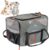 Ferplast Dog Carrier VOYAGER, Cat Carrier, Pet Carrier, Adjustable Handles and Shoulder Strap, Safety Belt, Double Side Opening, with Cushion, Max 15 kg, 45x30x h33 cm, Grey