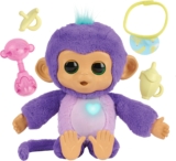 Fingerlings Care n Cuddles Interactive Baby Monkey, Sunny (Purple), Toys for Kids Age 3, 150 Sounds and Reactions, Heart Lights Up