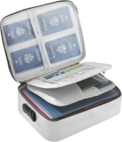 Fireproof Document Bag Lockable, 3-Layer Waterproof Fireproof Document Box with Lock, Large Fireproof File Storage Box Organizer Bag Silver Passport Certificate File Valuable Card