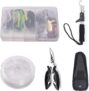 Fishing Lures Combo Kit Includes Soft Hard Fishing Lures Fishing Pliers Reinforced Pin Double Circle Fish Controller Fishing Tackle Box with Fish Controller