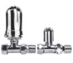 Flomasta 1/2 x 15mm Chrome Straight & L/S Modern Thermostatic Radiator Valve & Lockshield – Free C&C