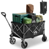 Folding Camping Trolley Cart 150L Large Capacity 100KG Collapsible Wagon with All Terrain Wheels