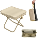 Folding Stool, Portable Camping Stool Foldable Lightweight Camping Stool Mini Outdoor Folding Lazy Chair Collapsible Stool for Camping Fishing Picnic Hiking home (Khaki)
