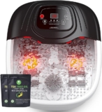 Foot Spa Bath Massager with Heat, Epsom Salts, Bubbles, Vibration and Red Light, Tub for Stress Relief, Foot Soaker, Birthday Gifts for Mom Dad Women Men Her Him